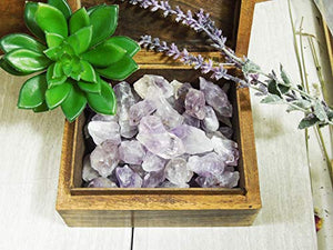 1/2 lb Amethyst Points Stones Bulk - Raw Natural Crystals - Bulk Gemstones - for Jewelry Making, Wicca, Reiki, Crystal Healing, Wire Wrapping