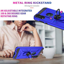 Load image into Gallery viewer, STARSHOP - T-Mobile Revvl 4 Case, with [Tempered Glass Protector Included] Metal Ring Stand Shockproof Drop Protection Phone Cover-Blue
