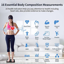Load image into Gallery viewer, Scales for Body Weight, Large Display Digital Weight Scale with Body Fat, Water Weight, Rechargeable Bathroom Scale for Carpet, Bluetooth BMI Smart Body Fat Scale, 16 Data Sync with App, Heart Rate
