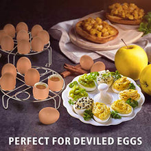 Load image into Gallery viewer, Egg Steamer Rack, Packism Steaming Rack Fit 6,8Qt Instant Pot Accessories Air Fryer Ninja Foodi, Cook 18 Eggs, Stainless Steel Kitchen Trivet Stackable Steaming Holder Pressure Cooker Accessories
