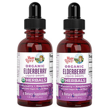 Load image into Gallery viewer, Organic Sambucus Black Elderberry Syrup Liquid Drops by MaryRuth's, Immune Support, Vegan, Non-GMO &amp; Gluten Free, 1 Month Supply, Blue/Rasp- 1 Fl Oz (Pack of 2)
