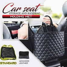 Load image into Gallery viewer, ANLEM Car Purse Holder Durable Leather Seat Back Organizer Car Handbag Holder Between Seat Car Organizer Front Seat Storage Barrier of Backseat Pet Kids Driver Storage Netting Pouch Seat Back Bag
