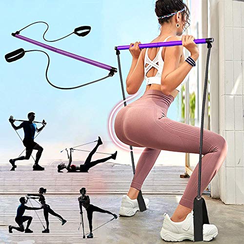 PLEASION Pilates Bar Kit with Resistance Bands, Full Body Exercise Workout Equipment for Home & Gym, Pilates Stick Fitness Bar