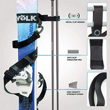 Load image into Gallery viewer, Volk Ski Strap and Pole Carrier - 2 Sets per Pack - Skiing Accessory for Easy Transportation of Your Ski Gear - Feel Comfortable Walking to and from The Mountain - Adjustable Size
