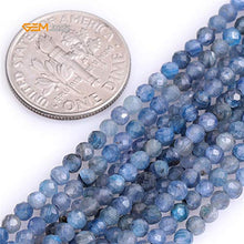 Load image into Gallery viewer, GEM-Inside 3mm Natural Stone Blue Kyanite Faceted Spacer Small Beads for Jewelry Making 15"
