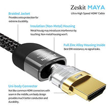 Load image into Gallery viewer, Zeskit Maya 8K 48Gbps Certified Ultra High Speed HDMI Cable 6.5ft, 4K120 8K60 144Hz eARC HDR HDCP 2.2 2.3 Compatible with Dolby Vision Apple TV 4K Roku Sony LG Samsung Xbox Series X RTX 3080 PS4 PS5
