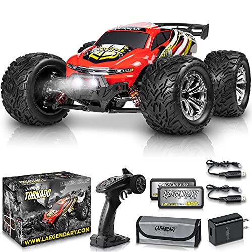 1:12 Scale Large RC Cars 48+ kmh Speed - Boys Remote Control Car 4x4 Off Road Monster Truck Electric - All Terrain Waterproof Toys Trucks for Kids and Adults - 2 Batteries + Connector for 30+ Min Play
