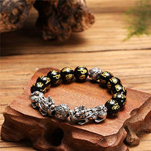 Load image into Gallery viewer, ZenBless Fengshui Pi Xiu Double Pi Yao Bracelet Black Mantra Bead Bracelets Attract Wealth and Good Luck
