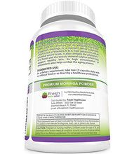 Load image into Gallery viewer, Moringa Oleifera 180 Capsules – 100% Pure Leaf Powder - Max 1000mg Per Serving - Complete Green Superfood Supplement - Full 3 Month Supply - Pure Miracle Tree Moringa Super Greens Powder Vegan Caps
