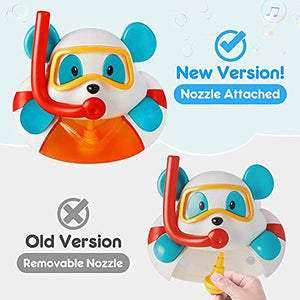 BOSOZOKU Baby Bath Toy, Automatic Bubble Blower Bubble Bath Maker for Bathtub Toys Play 12 Songs for Toddlers Baby Boys and Girls Infants Little Bear Bathtub Play, Great Gifts for Toddlers and Kids