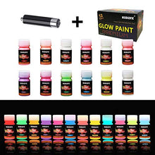 Load image into Gallery viewer, HXDZFX Glow in The Dark Paint UV Paint(Set of 12 Bottles 20g. Each) Safe Non-Toxic for Slime,Nails,Epoxy Resin,Acrylic Paint,Halloween,Fine Art and DIY Crafts
