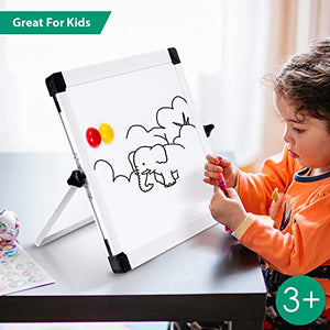 ARCOBIS 14” x 11” Dry Erase White Board Easel，Portable Magnetic Double-Sided White Board with Stand for Students Classroom Home Office