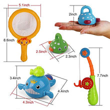 Load image into Gallery viewer, Dwi Dowellin Bath Toys Mold Free Fishing Games Swimming Whales BPA Free Water Table Pool Bath Time Bathtub Tub Toy for Toddlers Baby Kids Infant Girls Boys Age 1 2 3 4 5 6 Years Old Bathroom Fish Set
