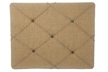 Load image into Gallery viewer, 19.75” x 15.75&quot; Natural Tan Burlap Covered with Criss-Cross Twine Bulletin Picture &amp; Memo Board
