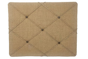19.75” x 15.75" Natural Tan Burlap Covered with Criss-Cross Twine Bulletin Picture & Memo Board