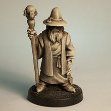 Load image into Gallery viewer, Stonehaven Human Wizard Male Miniature Figure (for 28mm Scale Table Top War Games) - Made in US
