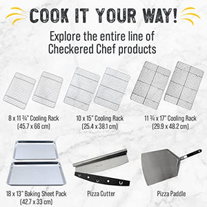 Checkered Chef Cooling Rack - Set of 2 Stainless Steel, Oven Safe Grid Wire Racks for Cooking & Baking - 8” x 11 ¾"