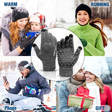 Load image into Gallery viewer, COOYOO Winter Gloves for Women and Men,Touchscreen Gloves,Knit Wool,Running Gloves,Anti-Slip Silicone Gel - Elastic Cuff - Thermal Soft Wool Lining
