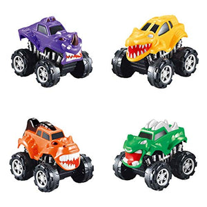 JOYIN 16 Pack Valentines Day Gift Cards With Gift Pull Back Monster Truck Toys for Valentine's Classroom Exchange Prizes Valentine Party Favor Toys