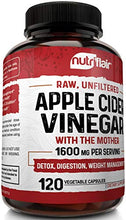Load image into Gallery viewer, Apple Cider Vinegar Capsules with Mother 1600mg - 120 Vegan ACV Pills - Best Supplement for Healthy Weight Loss, Diet, Keto, Digestion, Detox, Immune - Powerful Cleanser &amp; Appetite Suppressant Non-GMO
