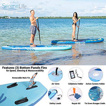 Load image into Gallery viewer, SereneLife Inflatable Stand Up Paddle Board (6 Inches Thick) with Premium SUP Accessories &amp; Carry Bag | Wide Stance, Bottom Fin for Paddling, Surf Control, Non-Slip Deck | Youth &amp; Adult Standing Boat
