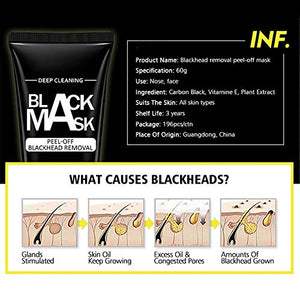 Blackhead Remover Mask Strips Peal off Black Mask Charcoal Mask for blackheads Bamboo Activated Charcoal Deep Cleansing,Pore Shrinking Facial Mask for Face and Nose