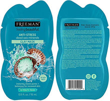 Load image into Gallery viewer, Freeman Facial Mask Variety Pack: Oil Absorbing and Anti Stress Clay, Detoxifying Charcoal Mud, Clearing Peel Off, Hydrating Gel Cream Beauty Face Masks, 0.15 Fl Oz (Pack of 6)
