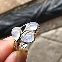 Load image into Gallery viewer, Natural Rainbow Moonstone 925 Solid Sterling Silver Ring Size 5.75, 6, 8, 8.75, 9
