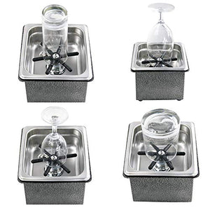 YBB Steaming Pitcher Rinser, Glass Cleaning Rinser for Bar Cafe Pan Dimensions Rinser with Base (7.1" x 6.7" x 4.7")