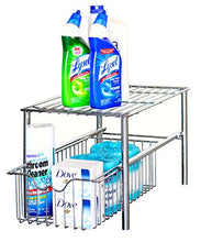 Load image into Gallery viewer, DecoBros Stackable Under Sink Cabinet Sliding Basket Organizer Drawer,Chrome
