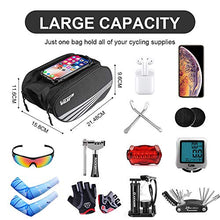 Load image into Gallery viewer, VUP Bike Front Frame Bag, Universal Bicycle Motorcycle Handlebar Bag, Top Tube Bike Bag with 360° Rotation Cell Phone Holder for iPhone 11 Pro/XS MAX/XR/X/7/8 Plus, Galaxy S9/8/7/6/Note, Nubia, Huawei
