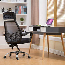 Load image into Gallery viewer, ErYao Ergonomic Office Chair, Adjustable Headrest Mesh Office Chair Office Desk Chair Computer Task Chair Swivel Lumbar Support Desk, Computer Ergonomic Mesh Chair with Armrest (Black)
