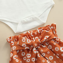 Load image into Gallery viewer, Newborn Infant Baby Girls Clothes Set Auntie Saying Letter Rompers Floral Daisy Pants Headband (White Bestie, 0-3 Months)
