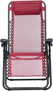 AmazonBasics Outdoor Zero Gravity Lounge Folding Chair, Burgundy