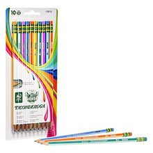 Load image into Gallery viewer, Ticonderoga X13910 Striped Wood-Cased Pencils, 2 HB Soft, Pre-Sharpened, 10 Count, Assorted Colors
