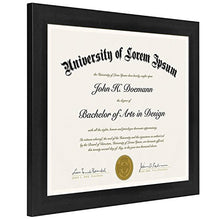 Load image into Gallery viewer, Americanflat 8.5x11 Diploma Frame in Black with Shatter Resistant Glass - Horizontal and Vertical Formats for Wall and Tabletop

