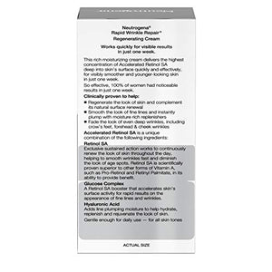 Neutrogena Rapid Wrinkle Repair Retinol Regenerating Anti-Aging Face Cream & Hyaluronic Acid; Anti-Wrinkle Retinol Moisturizer & Neck Cream, with Hyaluronic Acid & Retinol, 1.7 oz
