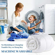 Load image into Gallery viewer, CHOPINMOON All Season Oversized Queen Size Soft Comforter,Quilted Duvet Insert with Corner Tabs,Winter WAM,Luxury, Fluffy,Reversible,White/Grey,98x98 inches
