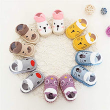 Load image into Gallery viewer, 1Pair Children&#39;s Kids Baby Boys Girls Cartoon Cat Floor Socks Thicken Anti-Slip Baby Step Shoes Sock (Khaki, S)
