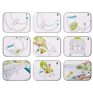 COLOR TREE Baby 2-in-1 Bouncer Seat Infant-to-Toddler Portable Rocker with Dinner Table Baby Girl Boy Swing Rocking Chair