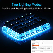 Load image into Gallery viewer, Koolertron One Handed Macro Mechanical Keyboard, Portable Mini One-Handed Mechanical Gaming Keypad 23 Fully Programmable Keys ((Blue Backlit/Blue switches))
