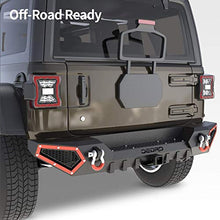 Load image into Gallery viewer, OEDRO Rear Bumper Compatible with 2018-2022 Jeep Wrangler JL &amp; Unlimited JLU (2/4 Doors), Rock Crawler Full Width Bumper with Hitch Receiver &amp; 2 x D-Rings
