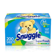 Load image into Gallery viewer, Snuggle Plus SuperFresh Fabric Softener Dryer Sheets with Static Control and Odor Eliminating Technology, Original, 200 Count
