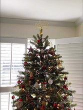 Load image into Gallery viewer, BELIEVE Christmas 2020 Tree Topper in RED, Festive Holiday Tree Ornament, Handcrafted Decor
