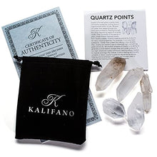 Load image into Gallery viewer, KALIFANO Quartz Points Bundle (500+ Carats) - Bulk High Energy Raw Lemurian Reiki Cuarzo Crystal Used for Clarity and Purpose - Information Card Included (Family Owned &amp; Operated)
