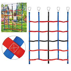 MONT PLEASANT Climbing Cargo Net for Kids Ninja Net Climbing Swingset Polyester Rope Ladder for Jungle Gyms Playground Ribbon Net Obstacle Course Training Climbing Net for Outdoor Treehouse