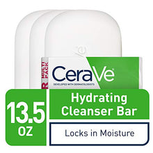 Load image into Gallery viewer, CeraVe Hydrating Cleanser Bar | Soap-Free Body and Facial Cleanser with 5% Cerave Moisturizing Cream | Fragrance-Free | 3-Pack, 4.5 Ounce Each
