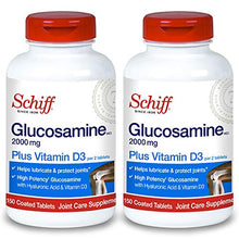 Load image into Gallery viewer, Schiff Glucosamine With Vitamin D3 &amp; Hyaluronic Acid, 2000mg of Glucosamine, Joint Care Supplement Helps Lubricate &amp; Protect Joints*, 150 Count (Pack of 2)
