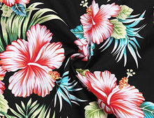 Load image into Gallery viewer, PEGENO Men's Flower Casual Button Down Short Sleeve Hawaiian Shirt White Leaves-Grey-S
