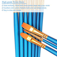 Load image into Gallery viewer, BOSOBO Paint Brushes Set, 2 Pack 20 Pcs Round Pointed Tip Paintbrushes Nylon Hair Artist Acrylic Paint Brushes for Acrylic Oil Watercolor, Face Nail Art, Miniature Detailing and Rock Painting, Blue

